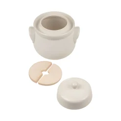 Gärtopf  2 Liter creme-weiß mit Beschwerungssteinen