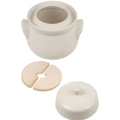 Gärtopf  4 Liter creme-weiß mit Beschwerungssteinen