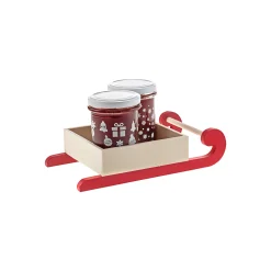 Holzkiste auf Schlittengestell 22 x 13 x 5 cm