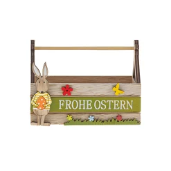 Holzkiste 'Frohe Ostern', 12 x 6 x 9 cm