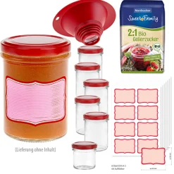 Komplett-Set Sturzglas 230 ml TO 66 rot mit vielen Extras