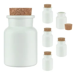Korkenglas 150 ml weiß matt beschichtet, 6er Set
