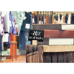 Kreidetafel mit Holzständer, 6 Stück plus Stift