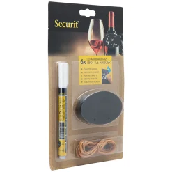 Kreidetafel-Anhängeetikett oval, 6 Stück plus Stift