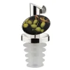 Ölausgießer Edelstahl mit Lamellenstopfen 'Oliven'