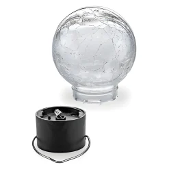 LED Solar Hängeleuchte 'Crackle', 6 x 9 cm, schwarz