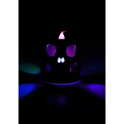 LED-Kerze 'Totenkopf' 6 x 6 cm, mit Farbwechsel, schwarz