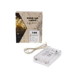 Lichterkette mit 100 LEDs, warmweiß mit Timer