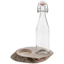 Menage 'Baumscheibe mit Rinde', ca. 23 x 13 cm