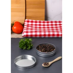 Metalldose silber 7,6 x 2 cm, 6 Stück