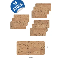 Naturkork-Etikett 50 x 25 mm, 10 Stück