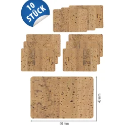 Naturkork-Etikett 60 x 40 mm, 10 Stück