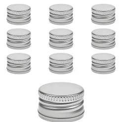 PP 31,5 silber Aluminium ohne Rollrand, 10 Stück