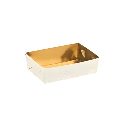 Schale 130 x 90 x 35 mm gold/weiß