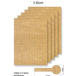 Steffis Siegeletiketten Holzdekor - 5 Blatt A4