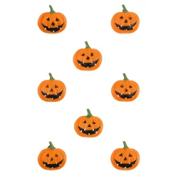 Steinharz-Aufkleber 'Grinsekürbis', 8 Stück