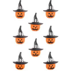 Steinharz-Aufkleber 'Kürbis mit Hut, 8 Stück