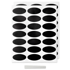 Tafeletiketten oval 42 Stück mit Kreide