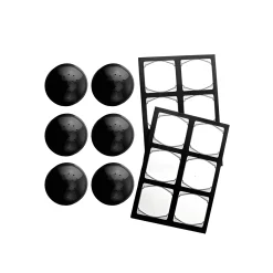 TO 38 Streuerkappe 6er plus 12 Etiketten, schwarz