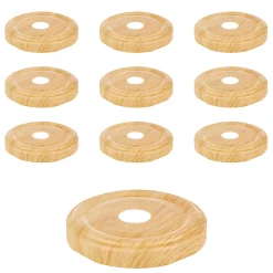 TO 53 Trinkhalmdeckel Holzdekor, Loch Ø 13 mm, 10 Stück