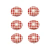 TO 43 Trinkhalmdeckel rot kariert, Loch Ø 8 mm, 6 Stück