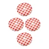 TO 82 Trinkhalmdeckel rot kariert, Loch Ø 8 mm, 4 Stück