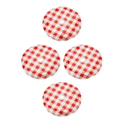 TO 82 Trinkhalmdeckel rot kariert, Loch Ø 8 mm, 4 Stück