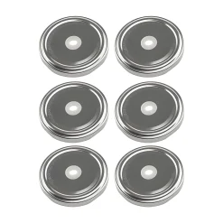 TO 63 Trinkhalmdeckel silber, Loch Ø 8 mm, 6 Stück