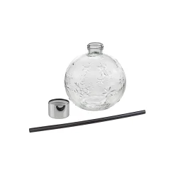 Trinkhalmglas 'Kugel' mit Schneeflocken 400 ml