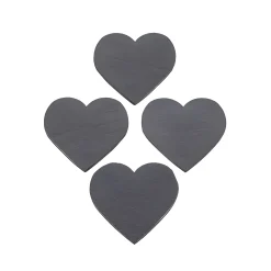 Untersetzer aus Schiefer 'Herz', 10 x 10 cm, 4 Stück
