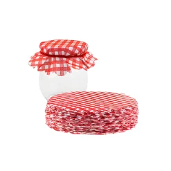 Vliesdeckchen Ø 135 mm rot kariert, 100 Stück