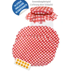 Vliesdeckchen Ø 135 mm rot kariert, 10 Stück