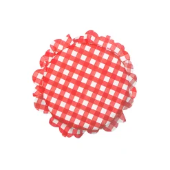 Vliesdeckchen Ø 135 mm rot kariert, 10 Stück