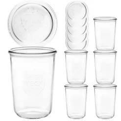 WECK-Sturzglas 850 ml + Glasdeckel, 6er Set