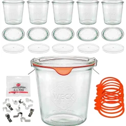 WECK-Sturzglas 580 ml mit Klarsichtdeckel, 6er Set