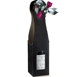 Weinflaschenkarton 1er mit Fenster schwarz