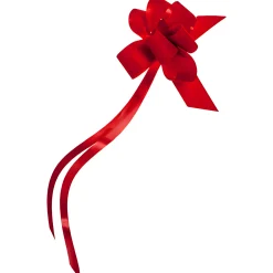 Ziehschleife Paperlook ca. 50 mm, rot, 10 Stück