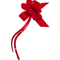 Ziehschleife Paperlook ca. 80 mm, rot, 10 Stück